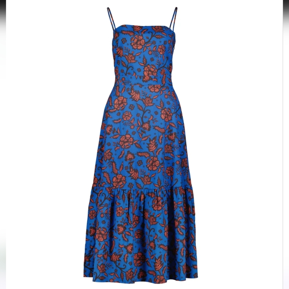 Baukjen Tammy Organic Dress In Blue Bold Capri Size 10 (UK)